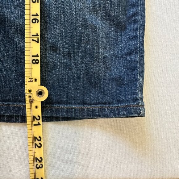 LRL Lauren Jeans Co Denim Pencil Skirt Women's Size 4P Blue Slit Knee Length 90s - Picture 11 of 11